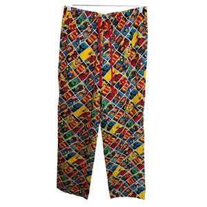 Disney Marvel Comics Pajama Pants Superhero Print Kids Size S Cotton 30" Waist